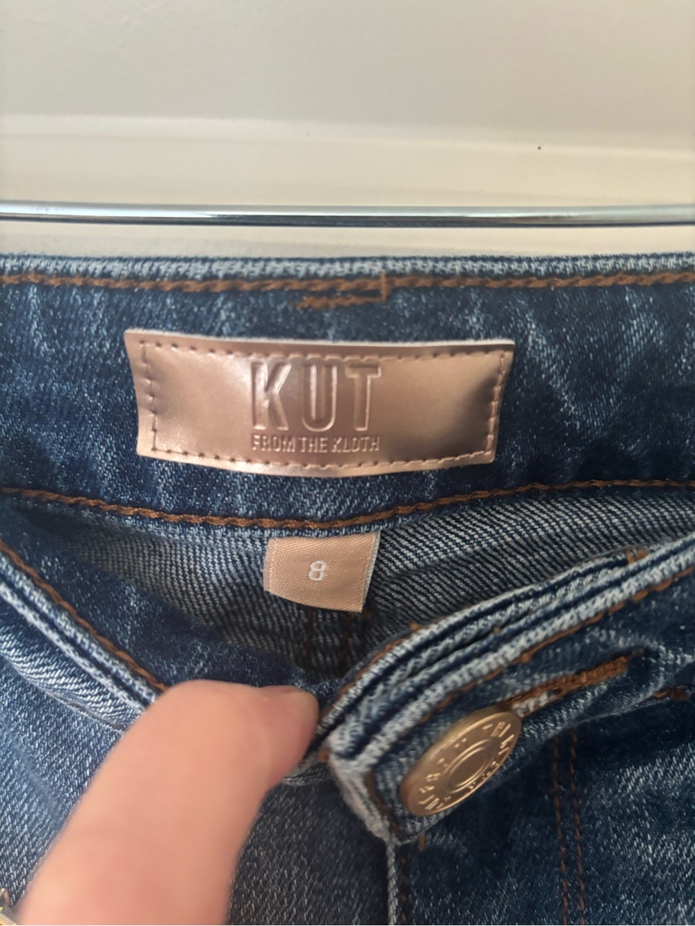Kut from the Kloth Medium Blue Cropped Cuffed Jeans - Picture 2 of 6
